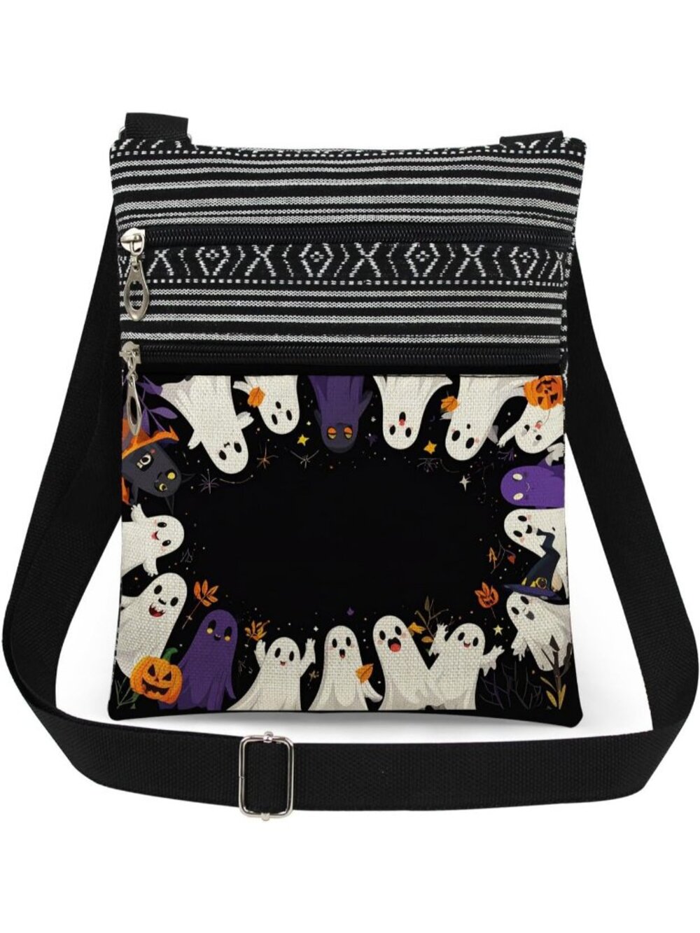 Womens Camping Pumpkin Halloween Witch Ghost Skull Purse Handbag Crossbody Bag